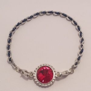 Swarovski Red Crystal Leather Braided Bracelet